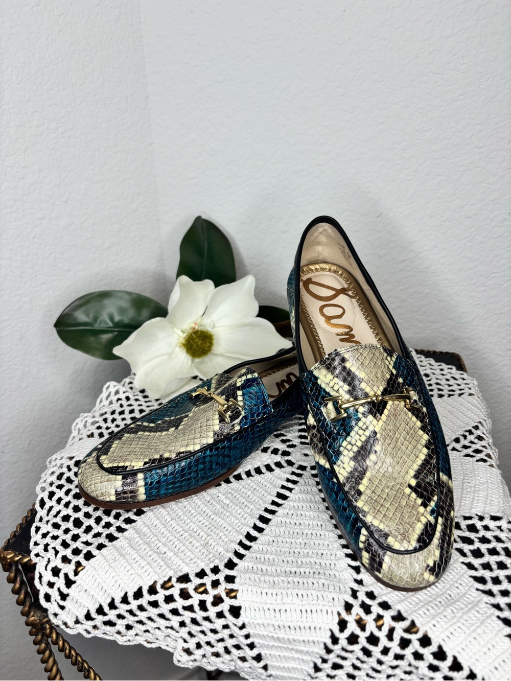 Sam Edelman Loraine Snakeskin Embossed Loafers